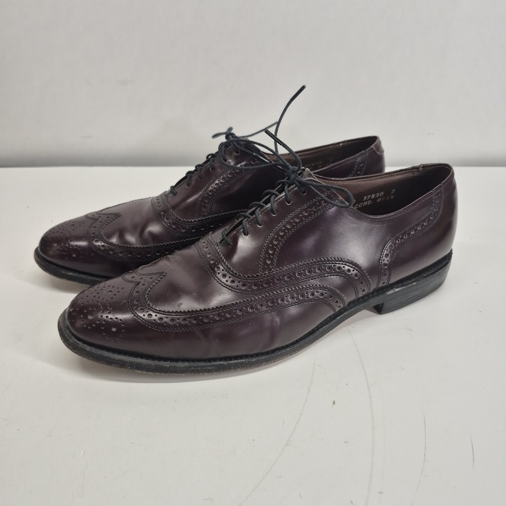 Allen Edmonds LLoyd Dress Shoes Size 11 Burgundy Leather Wingtip Oxfords USA